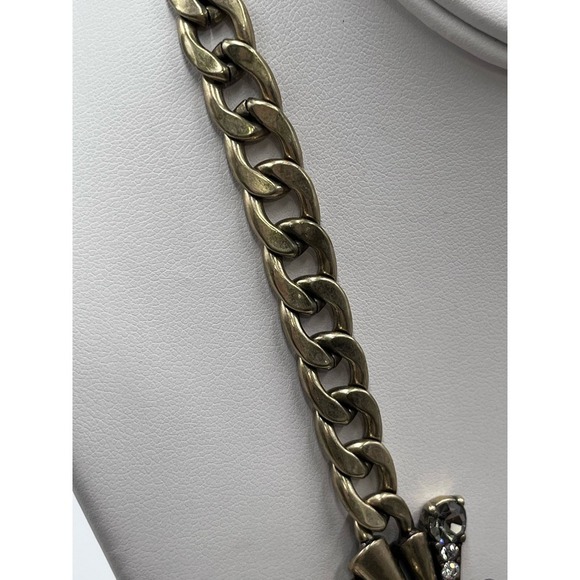 Chloe + Isabel Crystal Dramatic
Elegant Deco Fanfare Necklace Gold Tone Chain - Picture 5 of 15